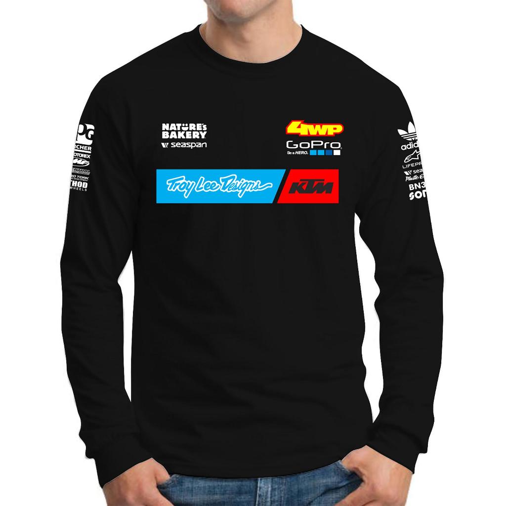 Kaos Ktm gopro tld Lengan Panjang Pria Wanita Premium Katun Combed 30s  Ujung Lengan Pakai Rib Karet