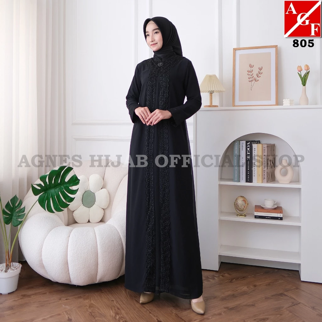gamis katun adem tidak nerawang Kamila Dress putih cocok untuk pengajian dan lebaran