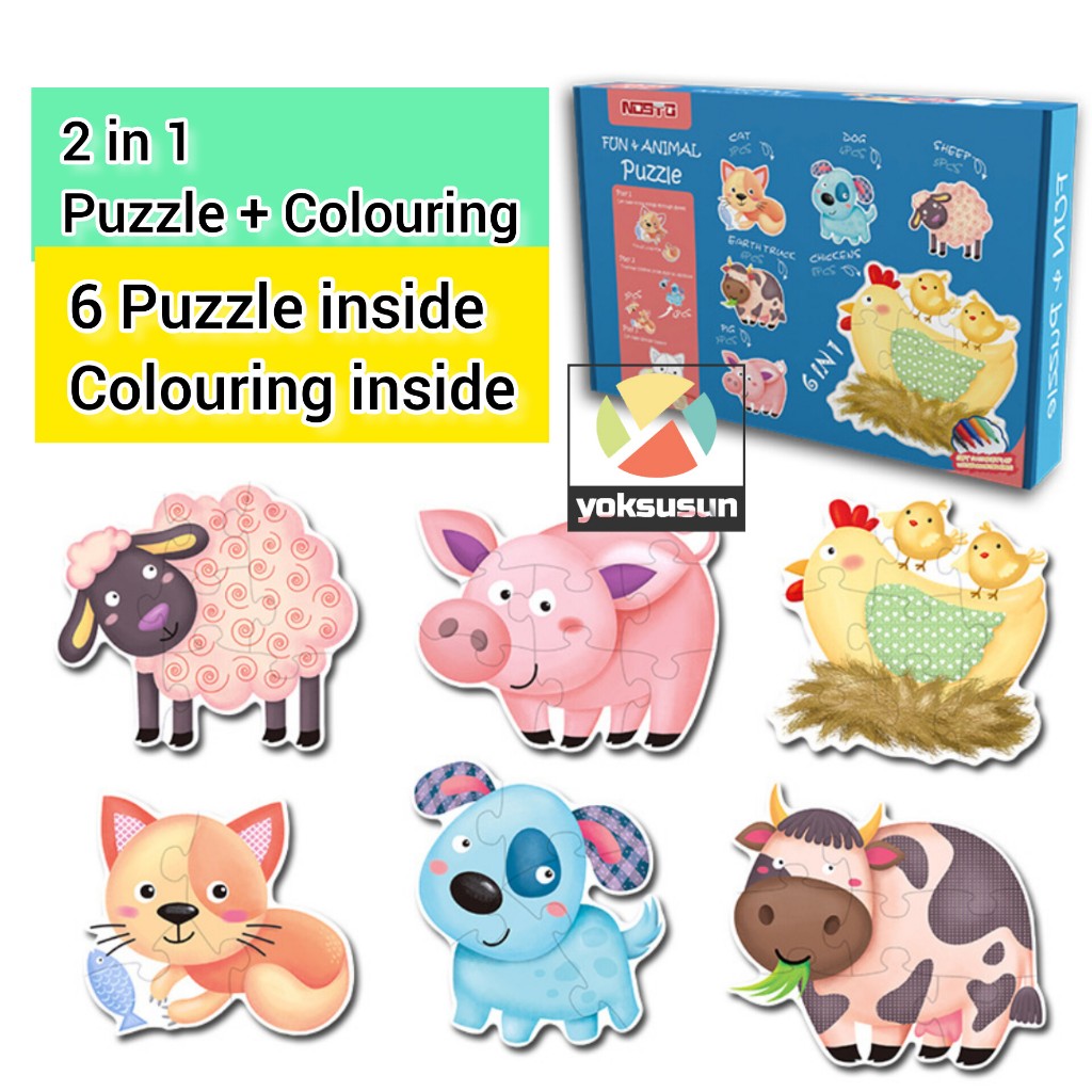 Jual [YokSusun] - DIY Puzzle Lucu + Alat Mewarnai - Edukasi Anak usia 3 ...