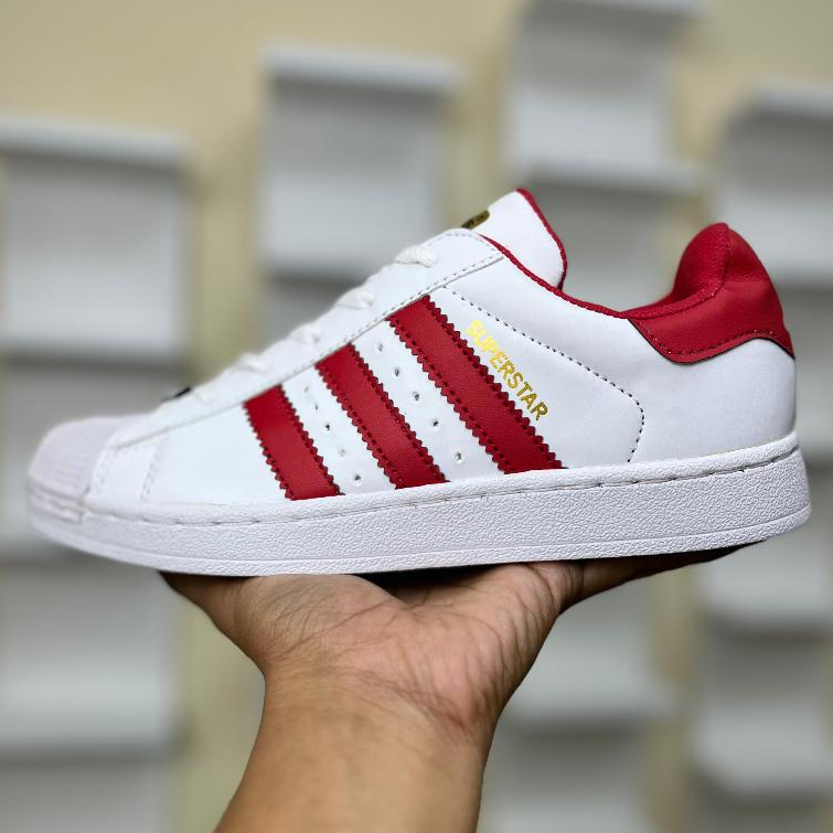 Jual SEPATU SNEAKERS SPRSTR PUTIH LIS MERAH | Shopee Indonesia