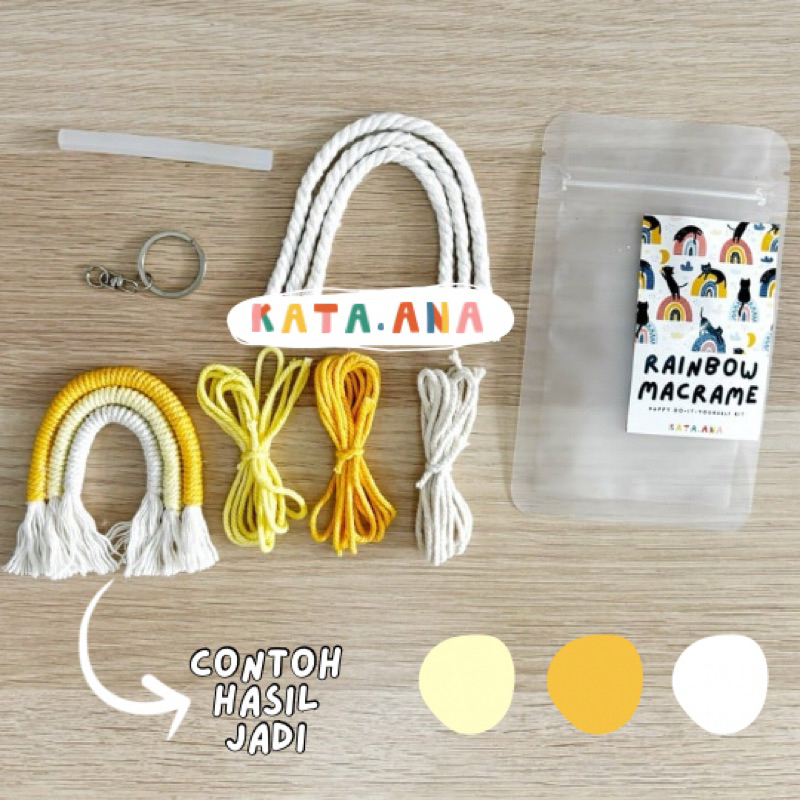 Jual Diy Kit Rainbow Macrame Gantungan Kunci Rainbow Macrame Souvenir Ulang Tahun Souvenir