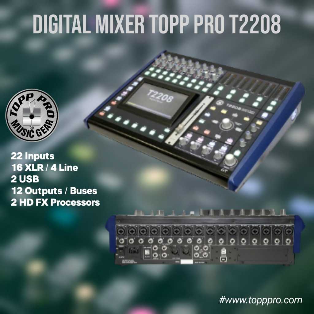 Jual (PETI KAYU) Digital Mixer TOPPRO Top Pro T2208 Original USA tipe