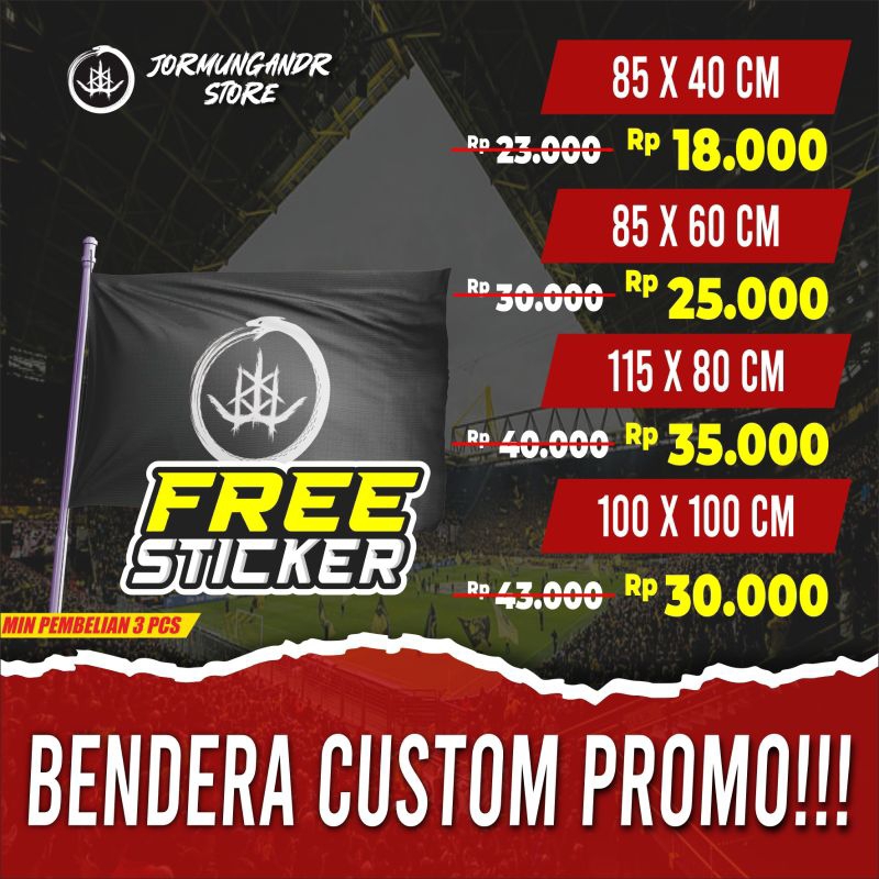 Jual Promo Cetak Bendera Full Printing Bendera Suporter Bendera Sholawat Bendera Custom