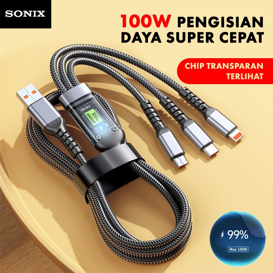 Jual Sonix Kabel Data SC03 iPhone Fast Charging 100W USB to Type C ...