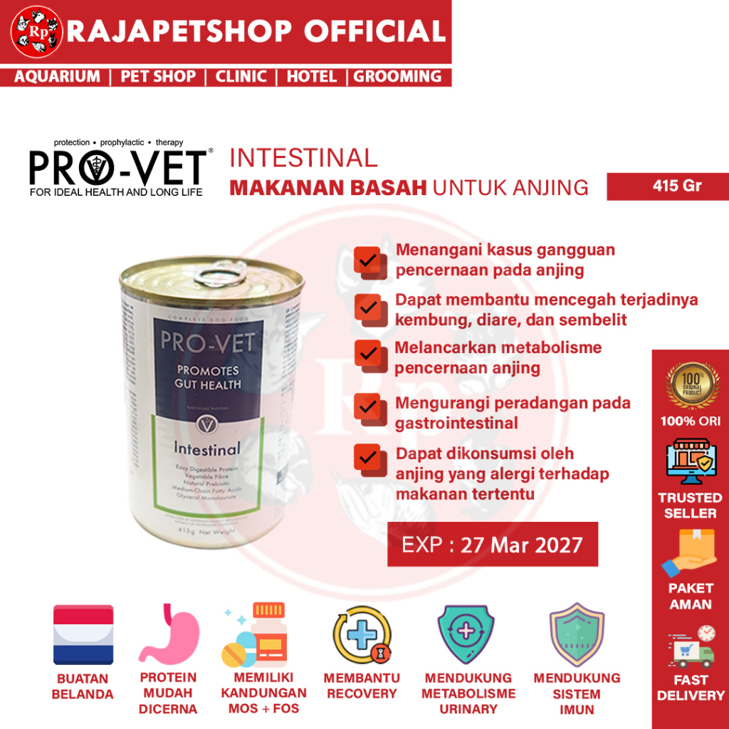 Jual PROVET DOG CANNED INTESTINAL MAKANAN BASAH UNTUK ANJING GANGGUAN ...