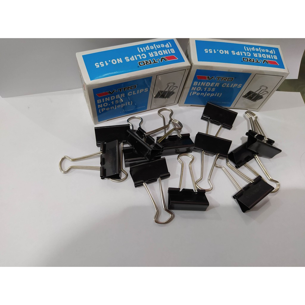 Jual PENJEPIT KERTAS/ BINDER CLIP NO 155 MURAH | Shopee Indonesia