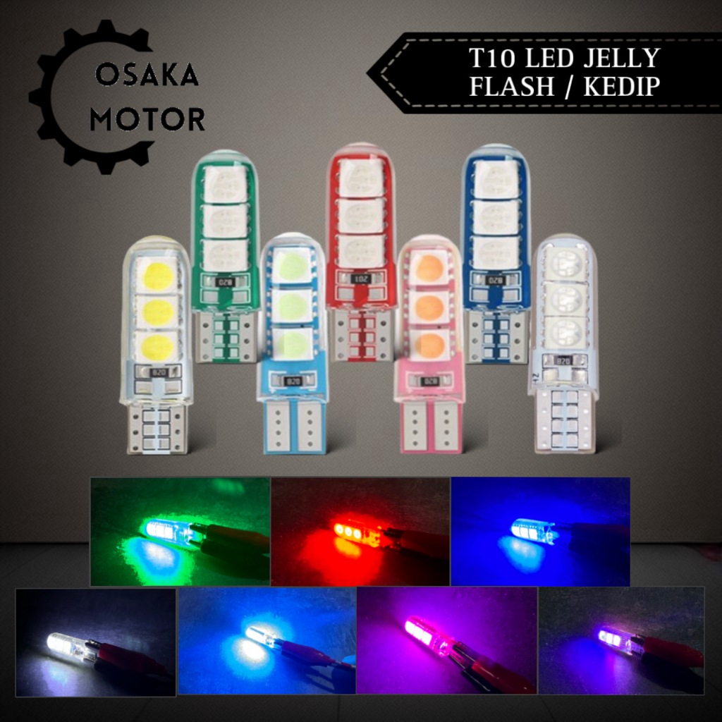 Jual (2 Pcs) Lampu Led T10 Jelly KEDIP Lampu Sign Sein Kabin Kota Senja ...