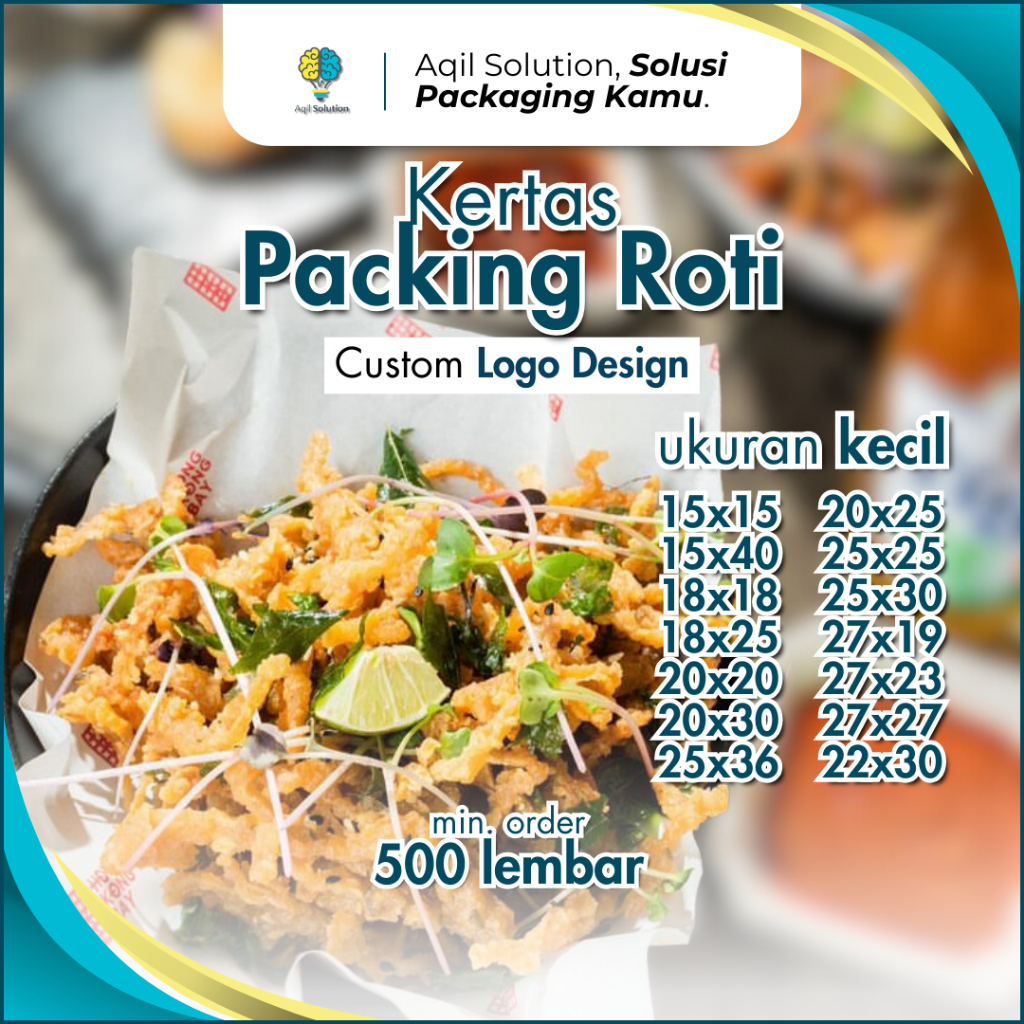 Jual (Custom kecil) Kertas Roti Foodgrade Graseproof / wrapping paper ...