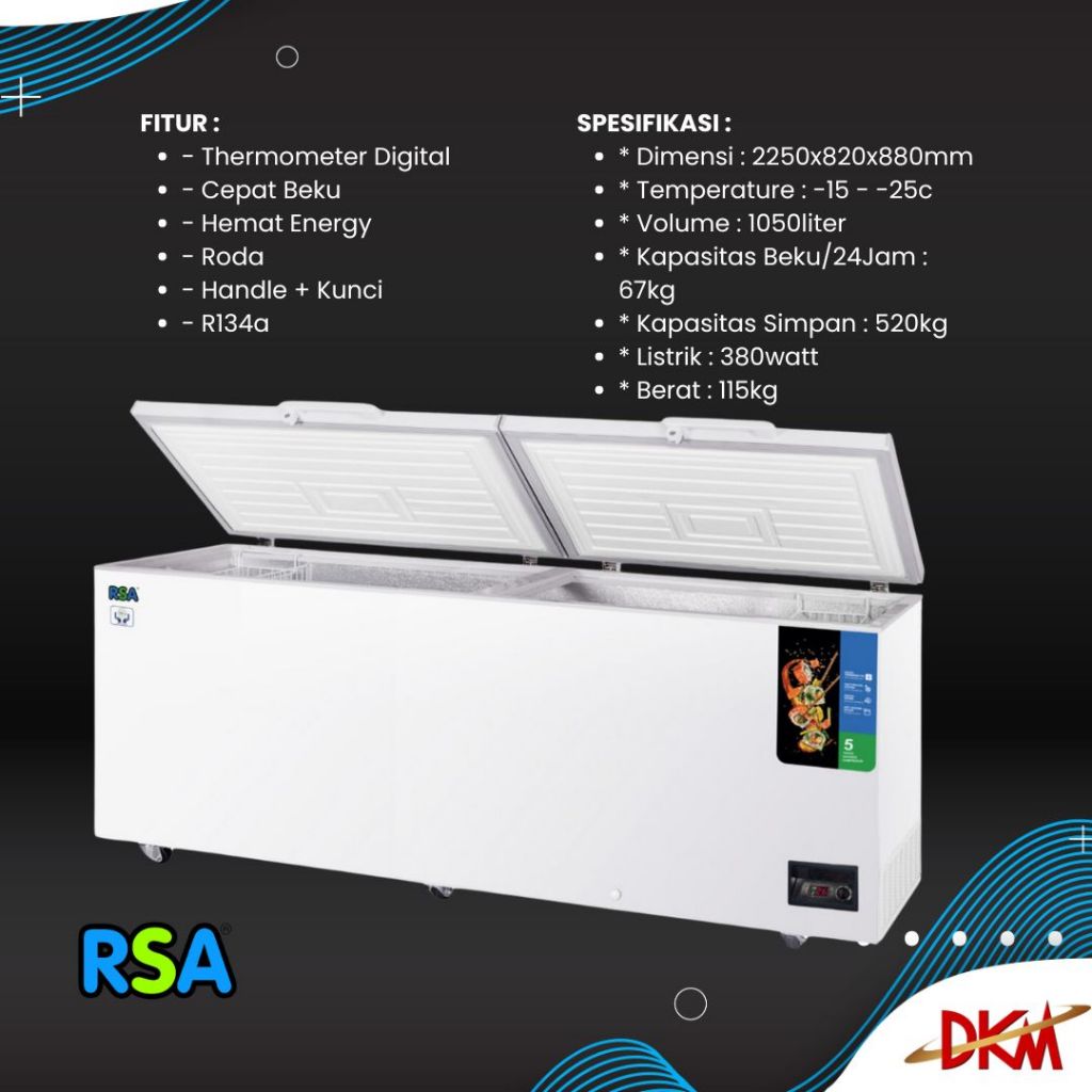 Jual Chest Freezer Box CF-1200/Freezer Box RSA CF1200/CF 1200 RSA ...