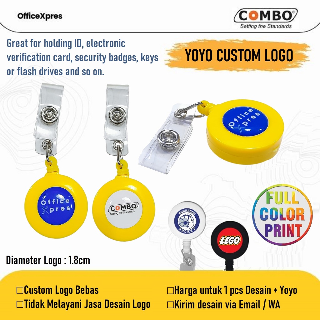 Jual ID Card Holder Yoyo Custom Logo / Yoyo ID Card Bisa Custom Logo