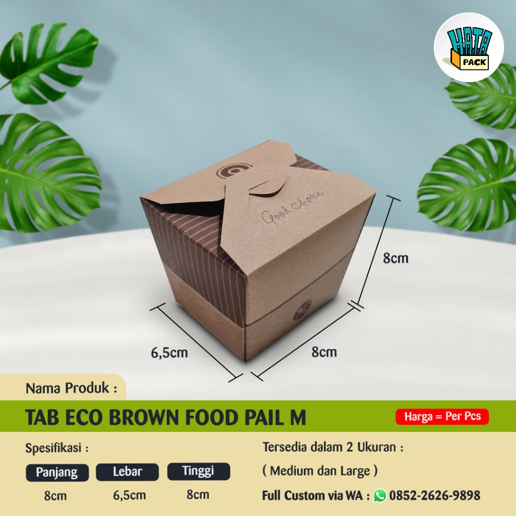 Jual Paper Rice Box / Food Pail / Food Pail Paper Lunch Box TAB Ukuran ...