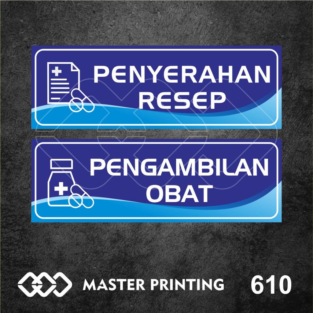 Jual 610 - Stiker Penyerahan Resep dan Pengambilan Obat, Sticker Vinyl ...