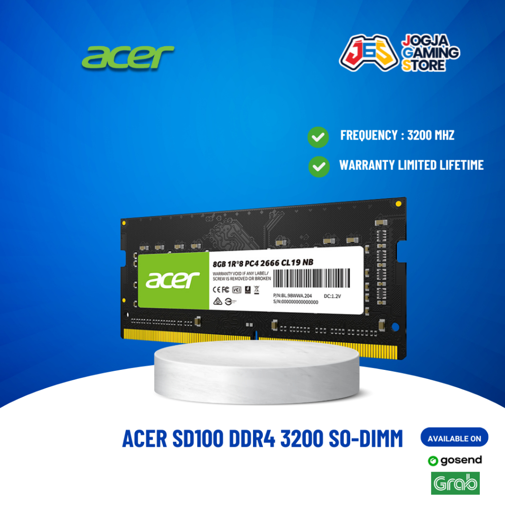 16gb Ddr4 Acer SD100 8GB DDR4 Laptop RAM | 3200MHz SODIMM Memory