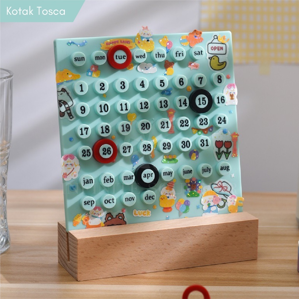 Jual Kalender Meja DIY BONUS Sticker / DIY Desk Calender FREE Sticker ...
