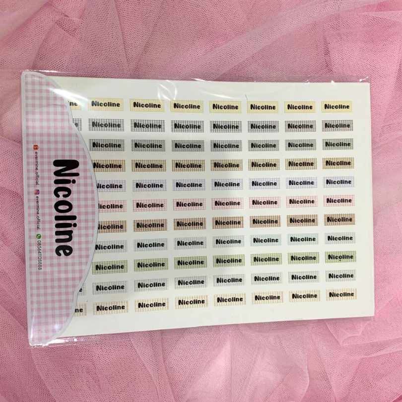 Jual Sticker Label Nama Custom Nama Tanpa Minimal Order Souvenir ...