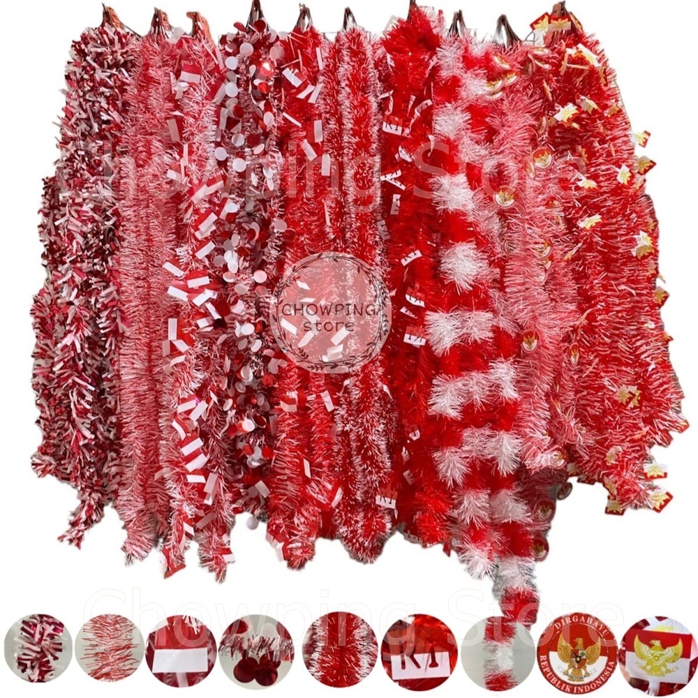 Slinger Tinsel Merah Putih Hiasan Hut RI Dirgahayu 17 Agustus