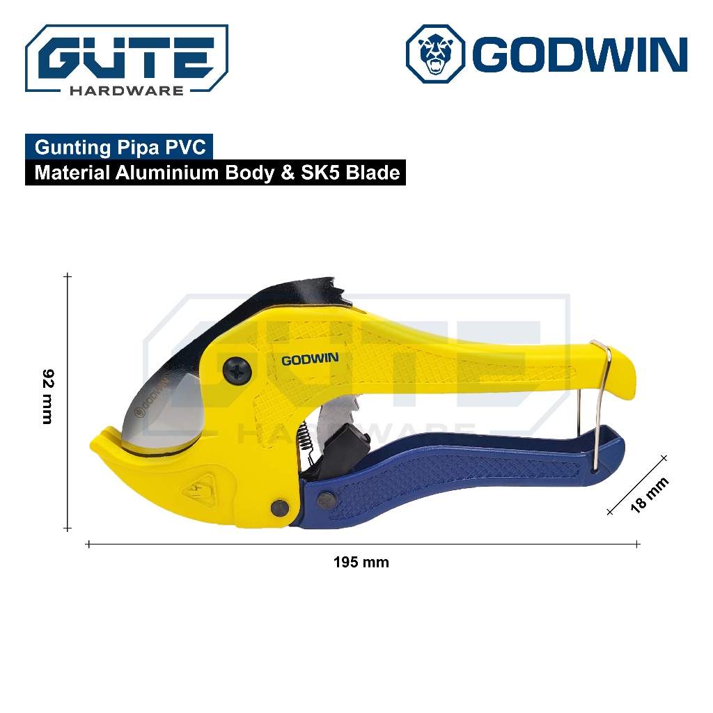 Jual GUTE Tang Potong Pipa / Gunting Pipa PVC Paralon 42mm GODWIN Pipe ...