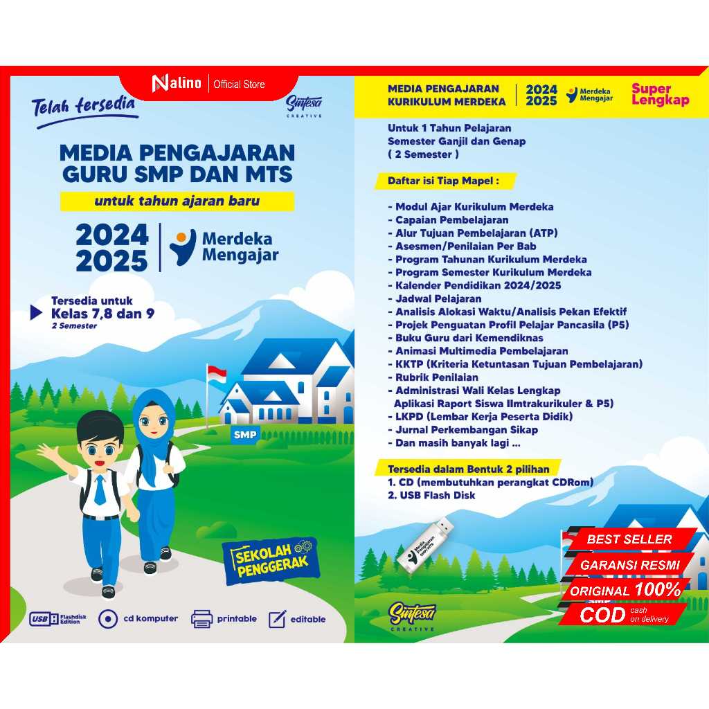 Jual (HARGA UNTUK 1 KELAS/MAPEL) FLASHDISK CD MODUL AJAR KURIKULUM ...