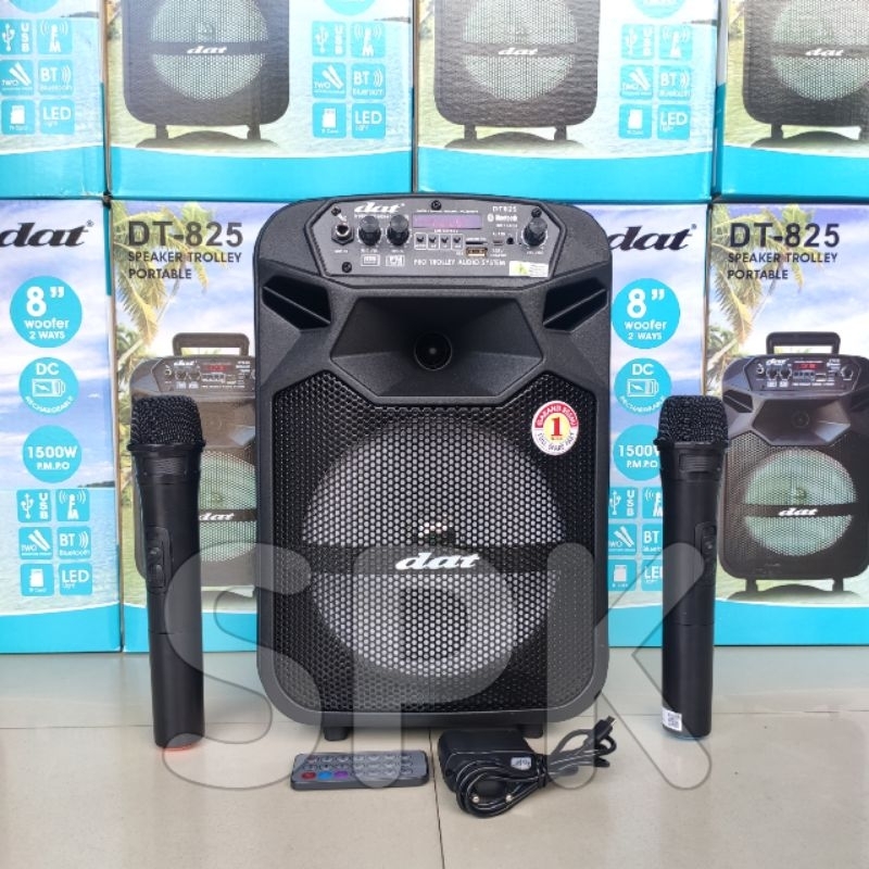 Jual Speaker Portable DAT DT 825 8 inch 2 Mic Wireless | Shopee Indonesia