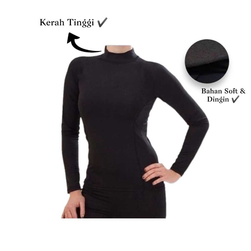 Jual Manset Kaos Badan Wanita HITAM Standar & Jumbo INNER Lengan ...