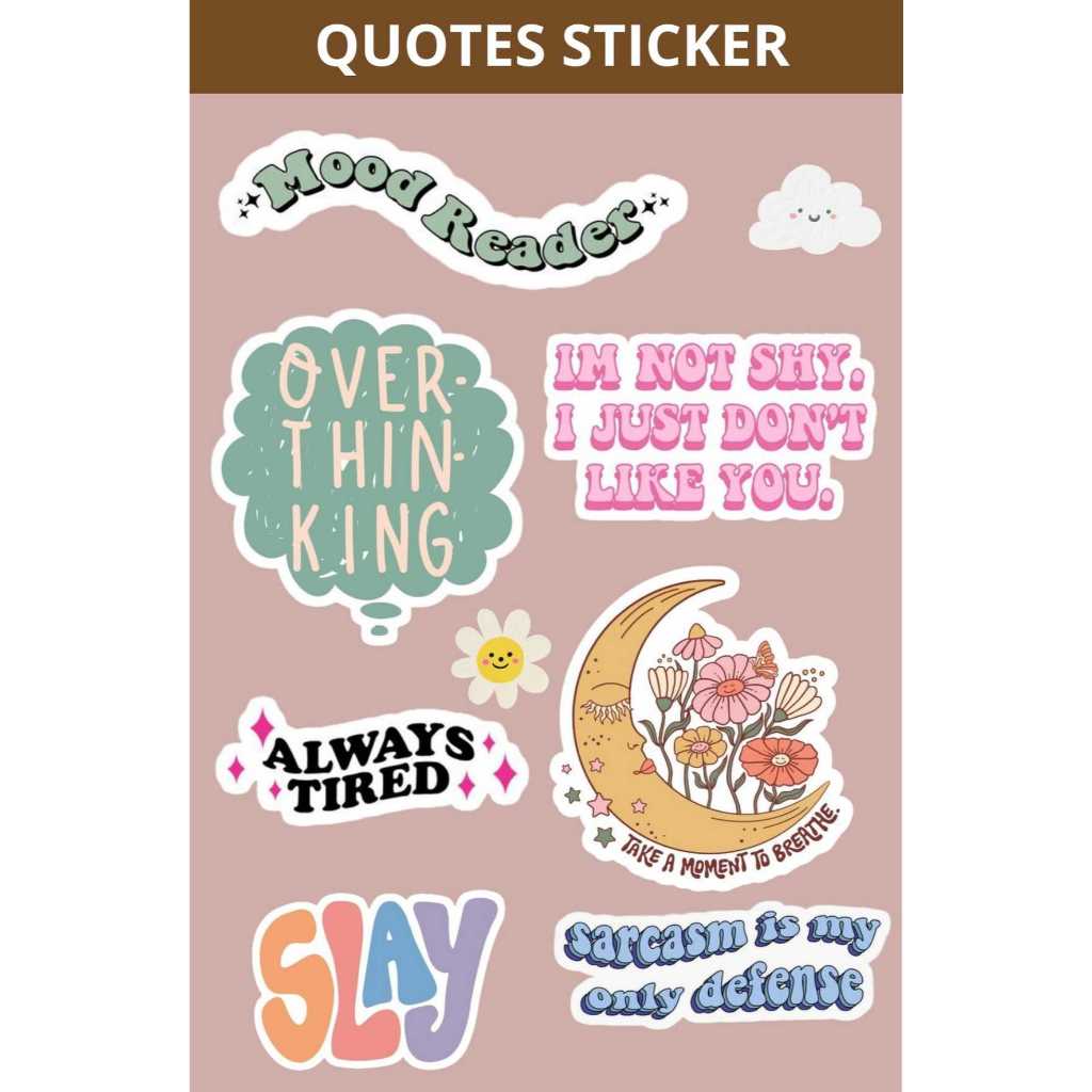 Jual QUOTES sticker stiker aesthetic non cutting cute for case hp ...