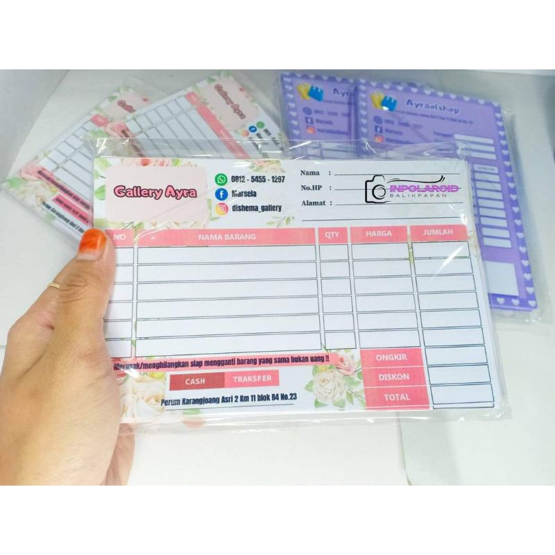 Jual Nota Custom Olshop (Nota Jualan, Nota Warung, Nota Laundry, Nota ...