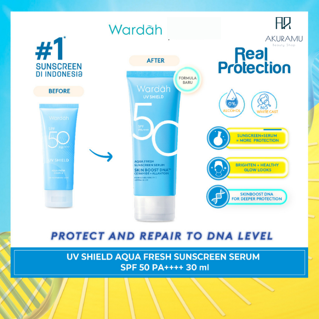 Jual Wardah Sunscreen SPF 50 - UV Shield Aqua Fresh Essence SPF 50 PA ...