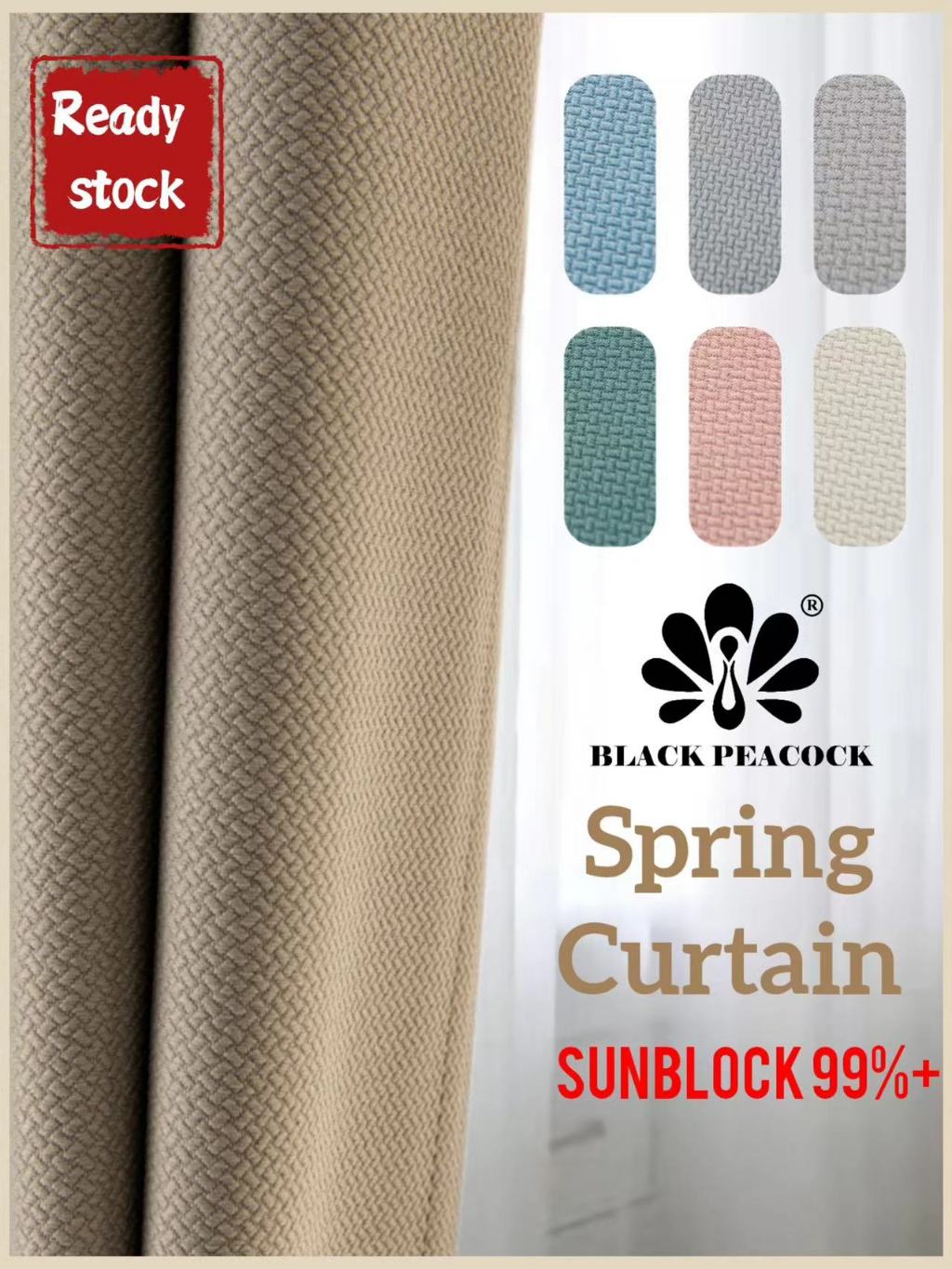 Jual 99% Blackout Spring Curtain/ Hotel Langsir/ Linen Curtain ...