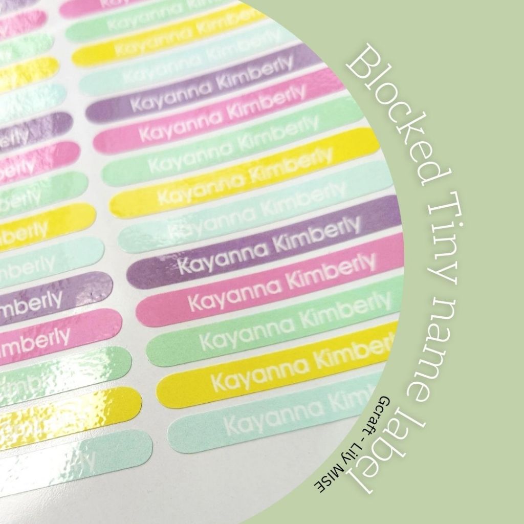 Jual tiny name label - sticker nama mini - customised name sticker ...