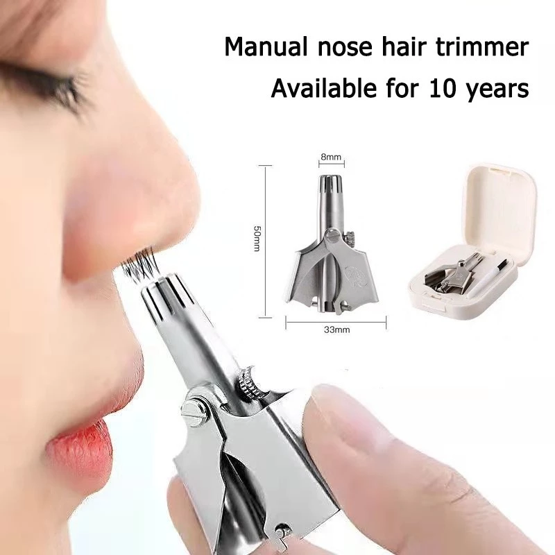 Alat Cukur Bulu Hidung Bahan Stainless Nose Hair Trimmer + Sikat Kuas | AutoStock