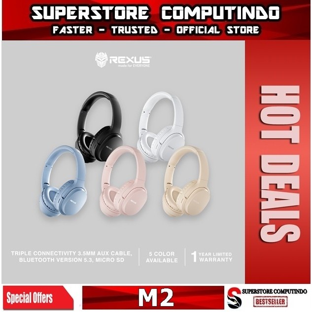 Jual Headset Rexus M2 Triple Connection Bluetooth Wireless MicroSD With ...