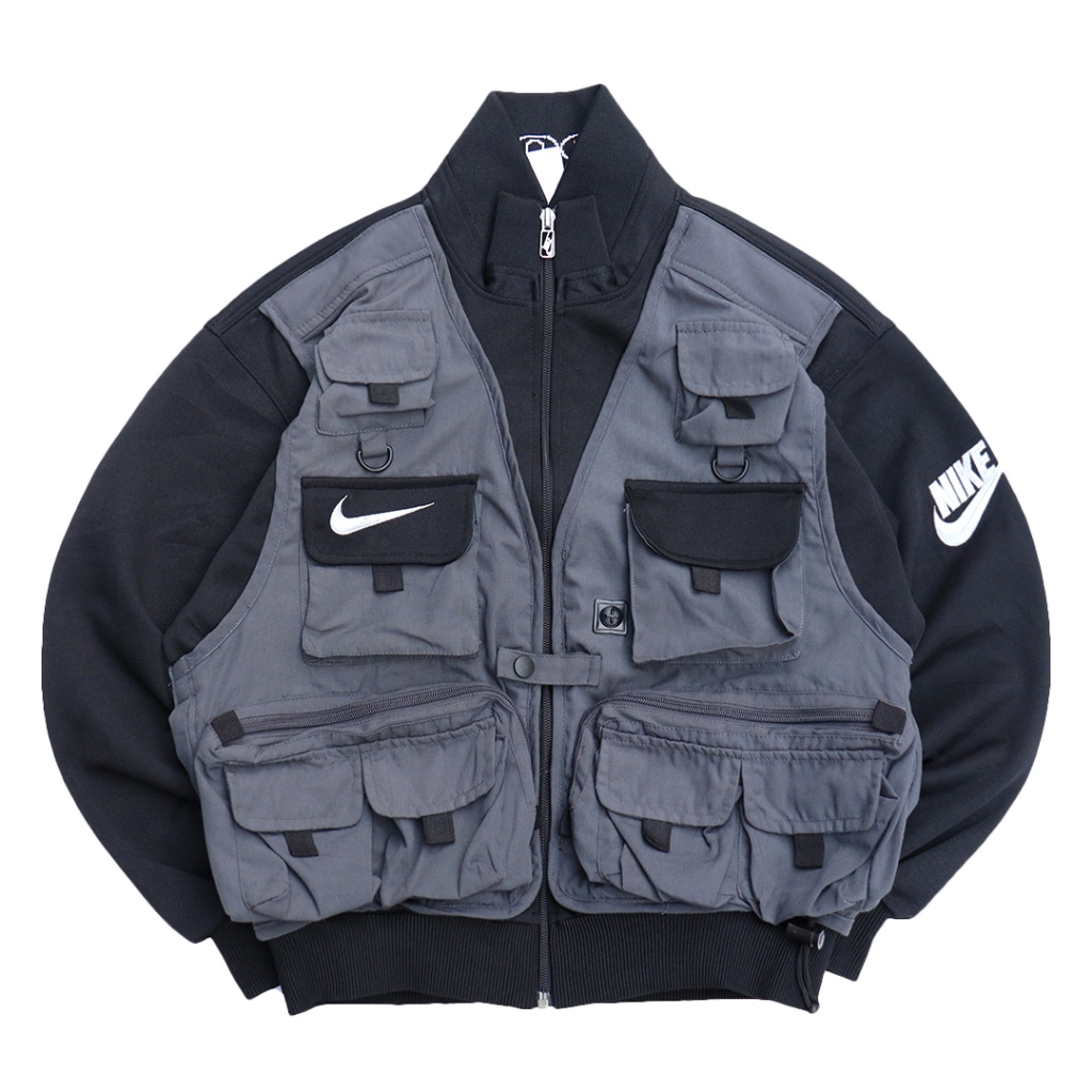 Jual Reworked Nike Zip-up Tactical Tracktop Black/Grey | Shopee Indonesia