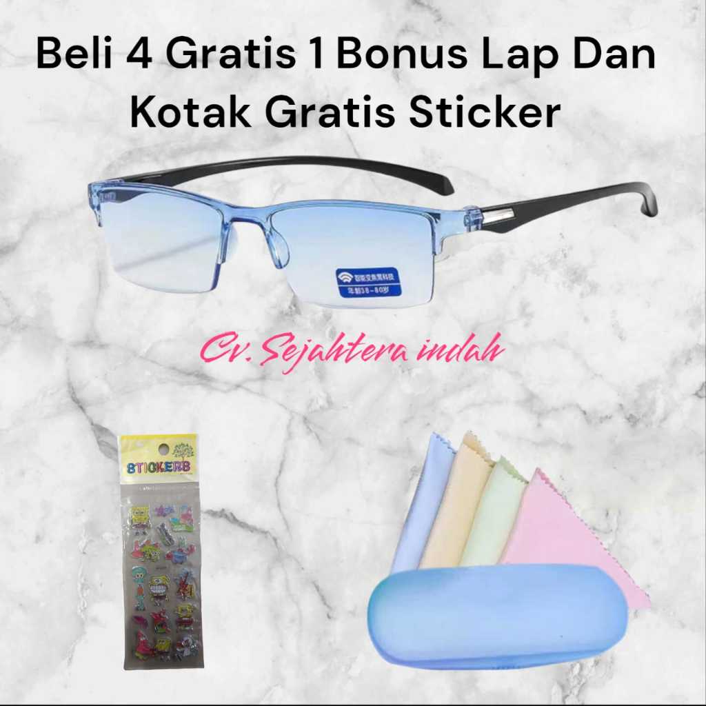 Jual (BELI 4 GRATIS 1 BONUS LAP DAN KOTAK GRATIS STICKER) Kacamata Plus ...