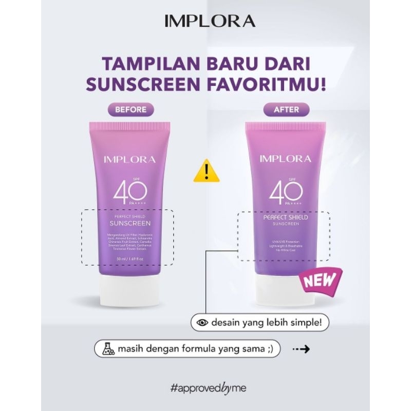 Jual Implora Perfect Shield Sunscreen SPF 40 PA++++ 25ml/50ml ...