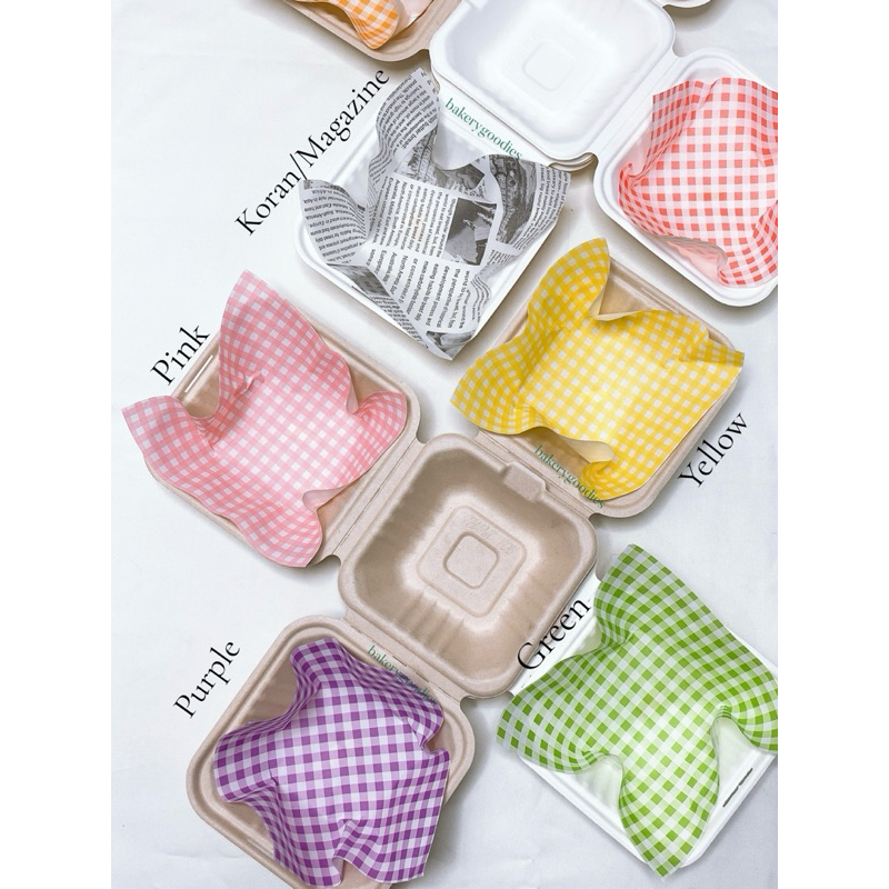 Jual Kertas Baking Kertas alas beto kertas bento bagasse box Motif ...