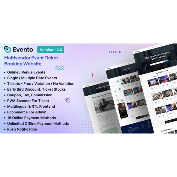 Evento – Multivendor Event Ticket Booking Website