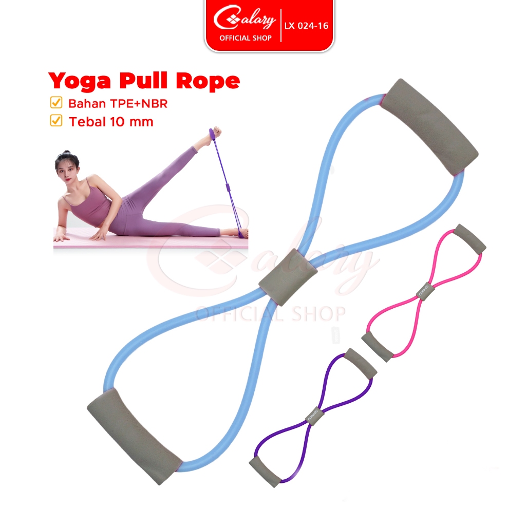 CALARY Tali Stretch Rope Karet Elastis 8 Toning Tube Fitness Olahraga Gym / Resistance 024-16
