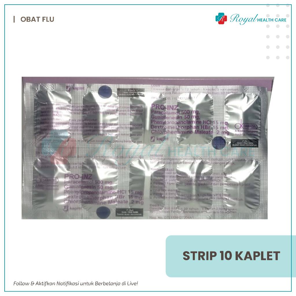 Jual PRO-INZ STRIP 10 Kaplet Meringankan Flu, Batuk Disertai Demam ...