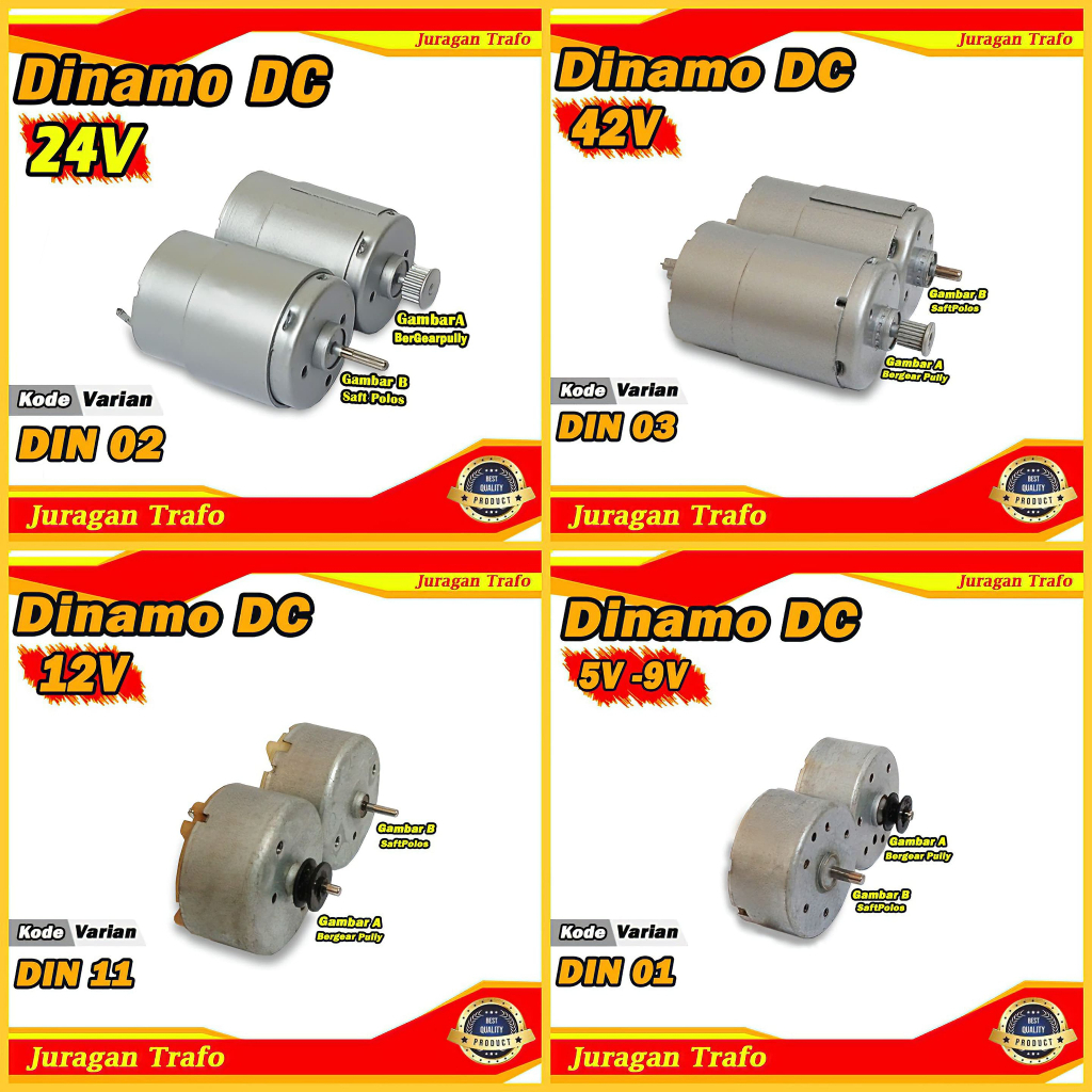 Jual Dinamo DC 5V 9V 12V 24V 42V dan Gear Pully Belt Generator Listrik ...