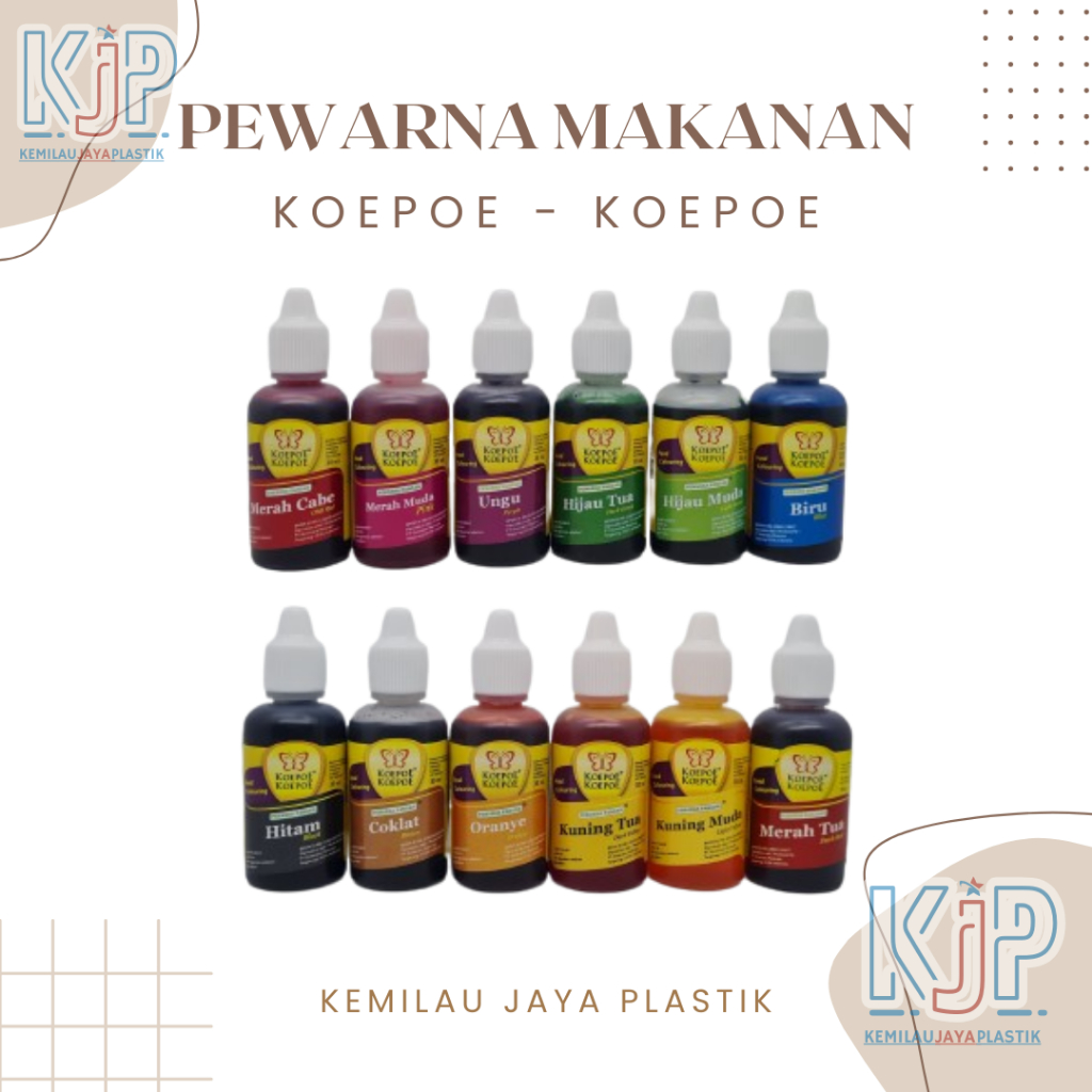 Jual Pewarna Makanan Koepoe Koepoe 30ml LENGKAP - Pewarna Makanan Kupu ...