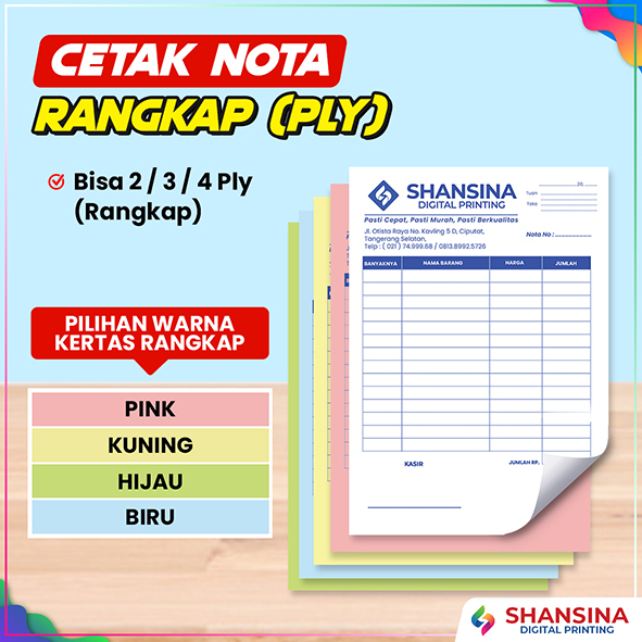 Jual Cetak Nota 1 Rim / Kwitansi Custom / Nota NCR / Nota 2 Ply / Nota ...
