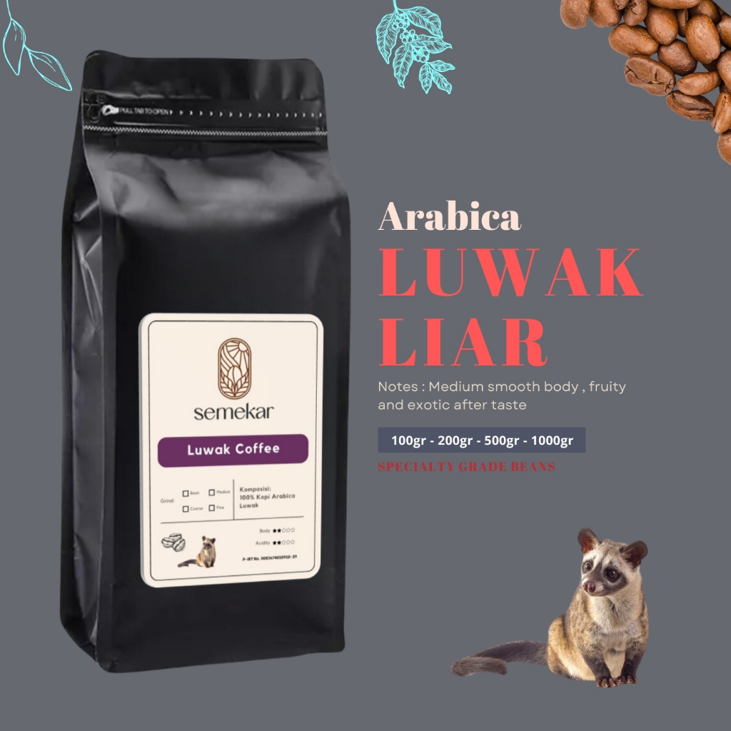 Jual Kopi Luwak Liar Arabica Aceh Gayo Coffee Asli 100 gram fresh by  Semekar - 200 gram | Shopee Indonesia