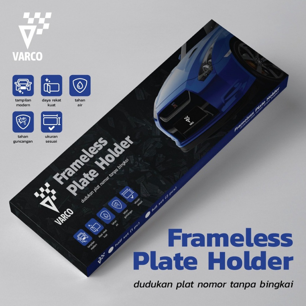 Jual KODE L87O VARCO Plat Nomor Frameless Plate Dudukan Plat Nomor ...