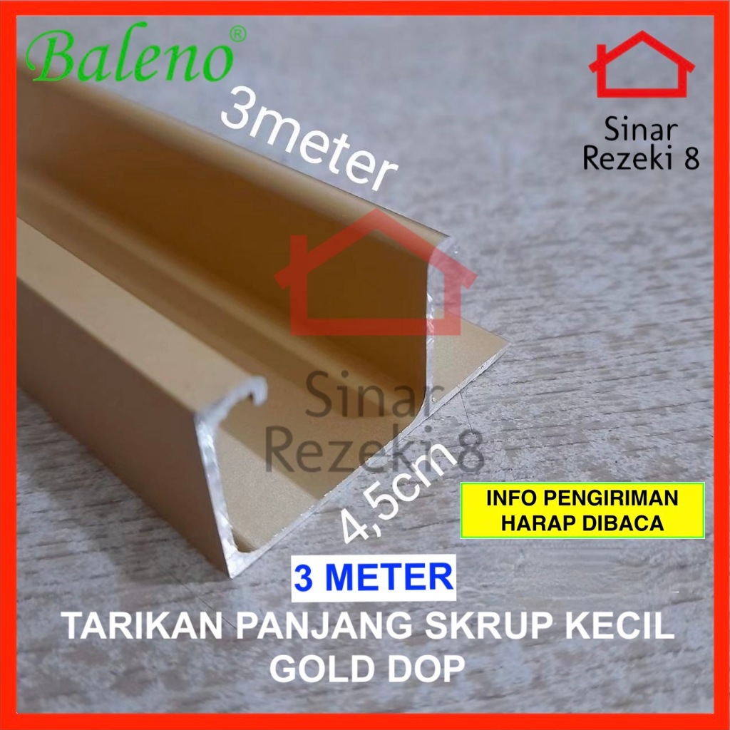 Jual Tarikan Profil Aluminium Skrup Kecil Gold Doff Baleno Gp Handle Frame Lis Edging