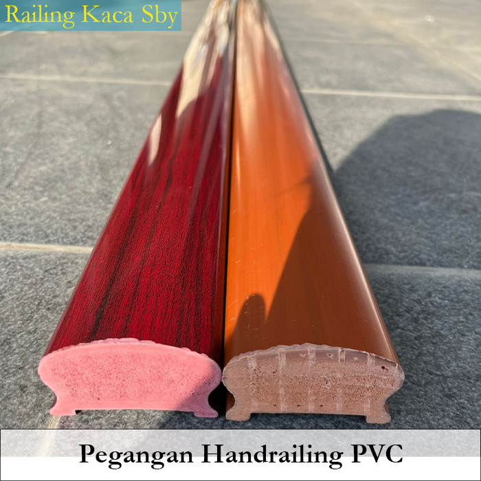 Jual HANDRAIL PVC PEGANGAN RAILING TANGGA WARNA MERAH MAROON SERAT KAYU ...