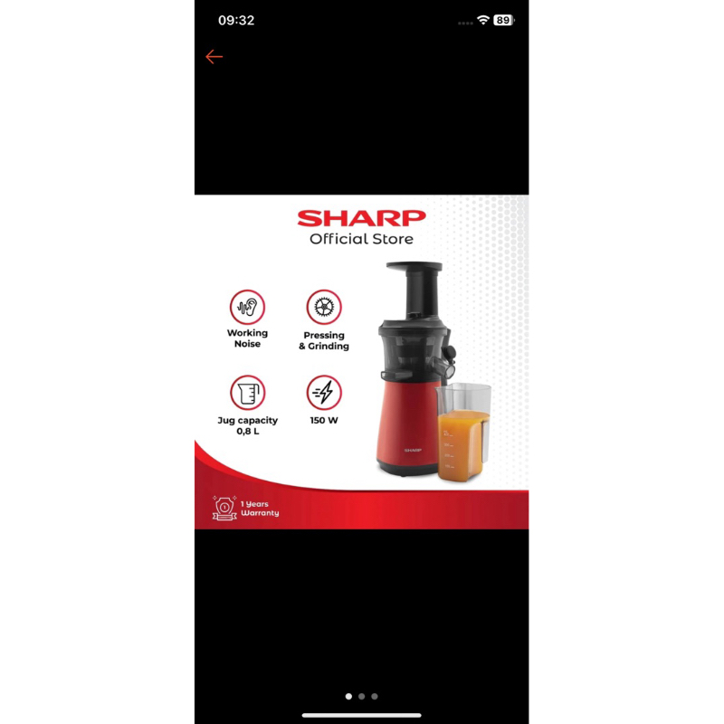 Jual Preloved Slow Juicer Sharp EJ C20Y RD second bekas very good condition Shopee Indonesia