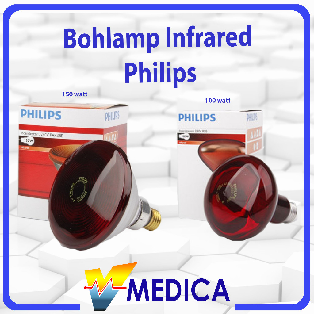 Jual Bohlam Infrared Philips 100W& 150W / Lampu Terapi Infrared Merah ...