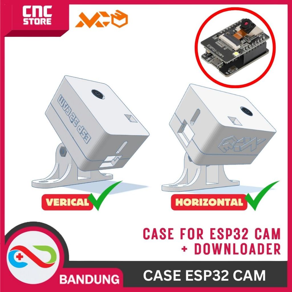 Jual CASE ESP32 CAM DAN SHIELD PROGRAMER BOX HOUSING MOUNTING CASING ...