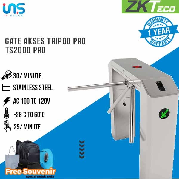 Jual Gate Akses Tripod Turnstile RFID Dan FINGEPRINT ZKTECO TS2000 PRO ...