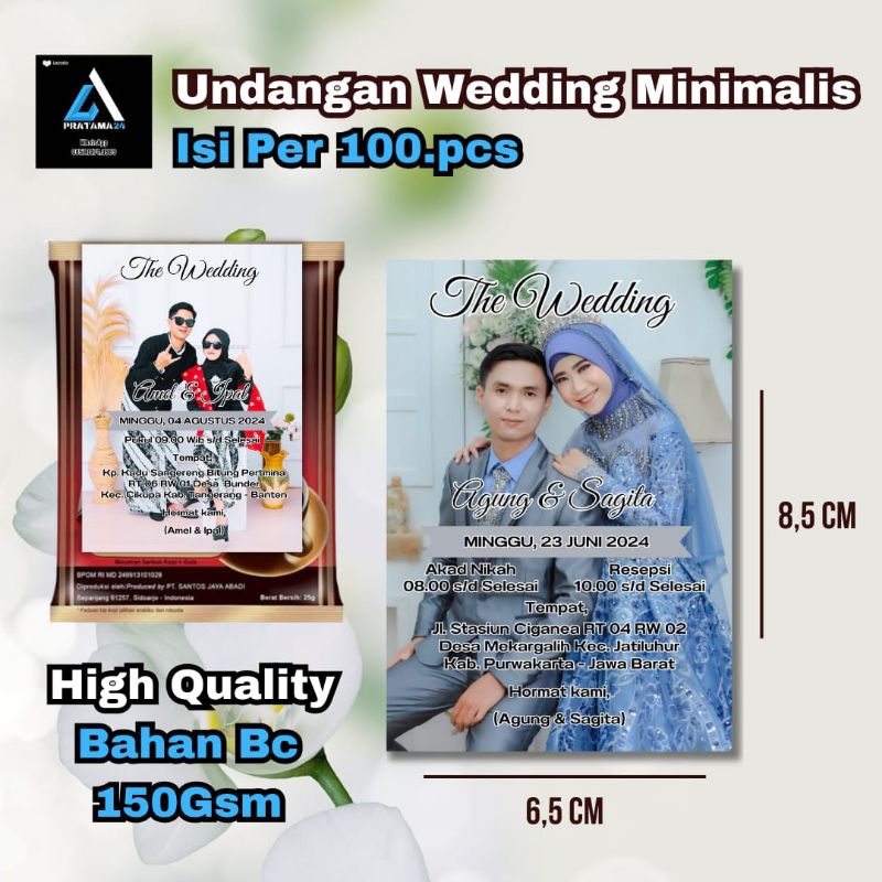 Jual Undangan pernikahan mini untuk di kopi/Masako/Royko/ DLL isi per ...